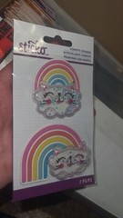 Cat RAINBOW Sticko 3-D Epoxy Confetti Stickers Brightly Coloured Cat Faces