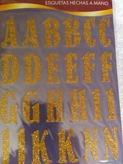 Glitter Letter Stickers, 2 Green, 2 Gold, 1 Silver