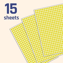 6000 Yellow Round Dot Stickers 1/4″ Self-Adhesive Labels