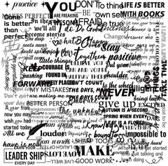 50PCS Transparent Motivational Quote Stickers,Black Inspirational Positive Affir