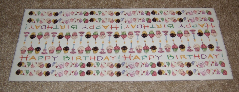 Colorbok Border Sticker ~ Susan Branch….Happy Birthday Cupcakes HTF