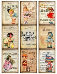 Vintage Stickers Altered Art Reproductions Sheet Music Girls Ephemera 18 Total