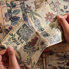 120 Sheets Vintage Botanical Scrapbook Paper Set, Journaling Scrapbooking Sup…