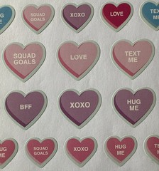 CANDY HEART Stickers (35pc)Sayings…Messages…Love…Valentine’s Day…Card Making…