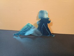 Vintage Stickers MUD FLAP GIRL Glossy Foil Vending Sticker VTG PVI Blue 01