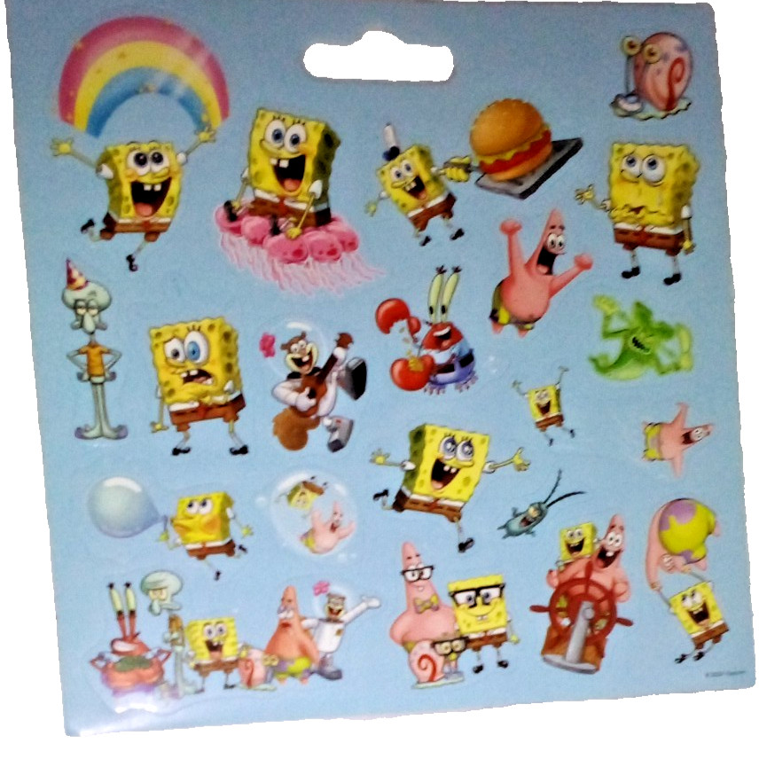 Spongebob Squarepants Sticker Sheet Viacom Sandylion Nickelodeon Scrapbooking