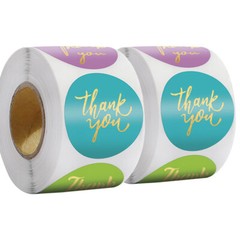 Colorful Thank You Stickers Self Adhesive Label for Business Packaging Envelopes