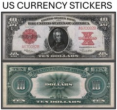 $10 Ten Dollar 1923 Legal Tender Note (US CURRENCY STICKERS) Lot Of 1