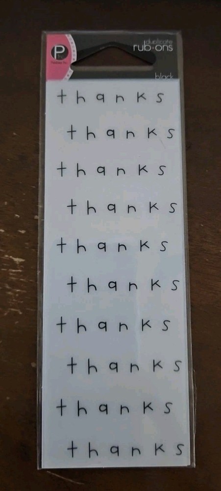 Pebbles Inc. Duplicate Rub-Ons ~ Black ~ thanks ~ Scrapbooking Crafts