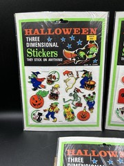 Vintage Halloween Three Dimensional Stickers 3 Pack New Sealed Taiwan