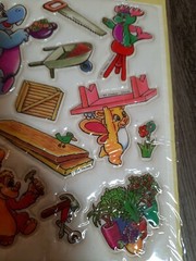 Vintage Puffy Stickers «A Wuzzle Carnival» Walt Disney Style 3