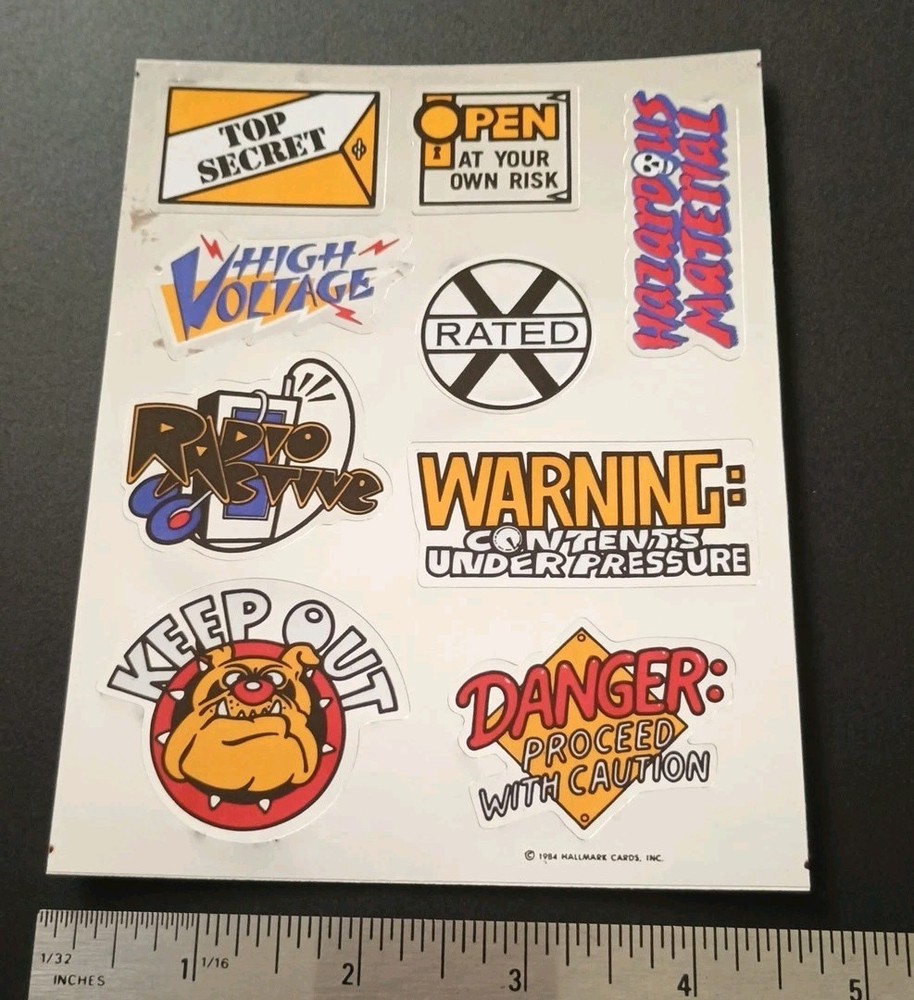 Vintage Stickers Hallmark Sticker Sheet Foil Mylar Razzle Dazzle VTG 80s
