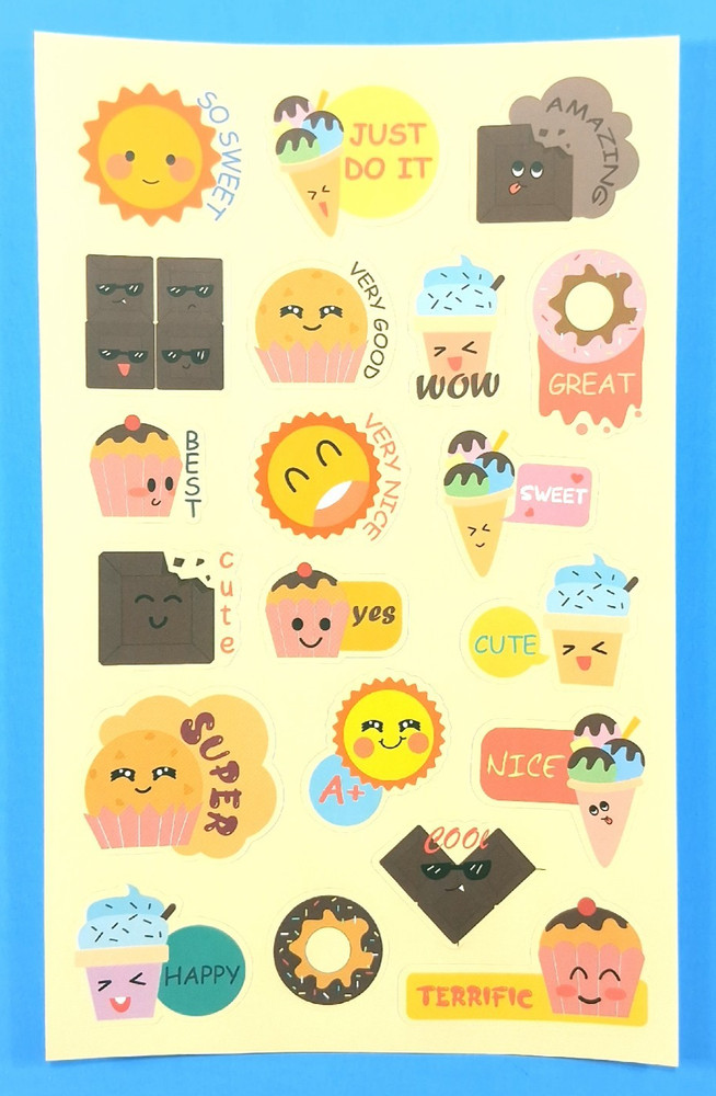Popcorn Scented Scratch & Sniff Sticker Sheet Donuts & Cupcakes
