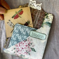 Set of 6 Handmade Junk Journal Scrapbook Embellished Tags Clusters Supplies Gift