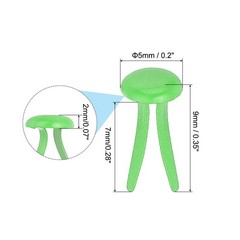 200 PCS Paper Brass Fasteners Split Pins Pastel Mini, Green, 5 x 9 mm