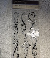 New Recollections Black & Clear Rhinestone Embellishment Stickers 6 Count
