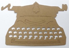 {3} ViNTAGE TYPEWRiTER – Bare Unfinished Chipboard Die Cuts – 5 1/4″ x 3 3/8″