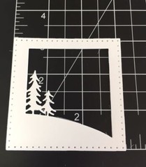 Christmas Die Cuts * Sloping Hillside Winter Scene * Set of 12 * White Cardstock