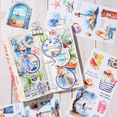 Scrapbook Sticker , 20 Sheets Journaling Stickers, Junk Journal Supplies, Pre-Cu