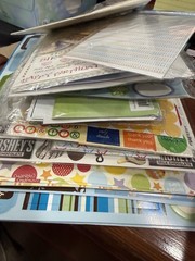 HUGE LOT Scrapbooking Paper Scraps and supplies 12″x12″x8″ BOX B1
