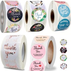 1.5″/1″ Thank You Stickers for Small Business Self-Adhesive Waterproof Stickers