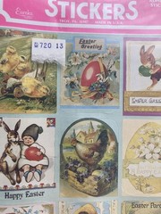 VINTAGE Eureka Paper Magic Group Victorian Easter Postcard Stickers NIP NOS