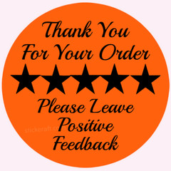 Thank You Stickers 5 Star Feedback Labels Small Business Packaging