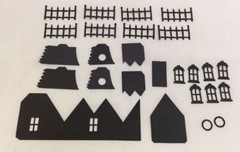 Tim Holtz Village Die Cuts * Village Manor * Black or White Cardstock * One Set
