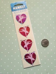 VINTAGE PRISMATIC GLITTER STICKERS LOT, BALLERINA BALLET SHOES PRINCESS, HAMBLY