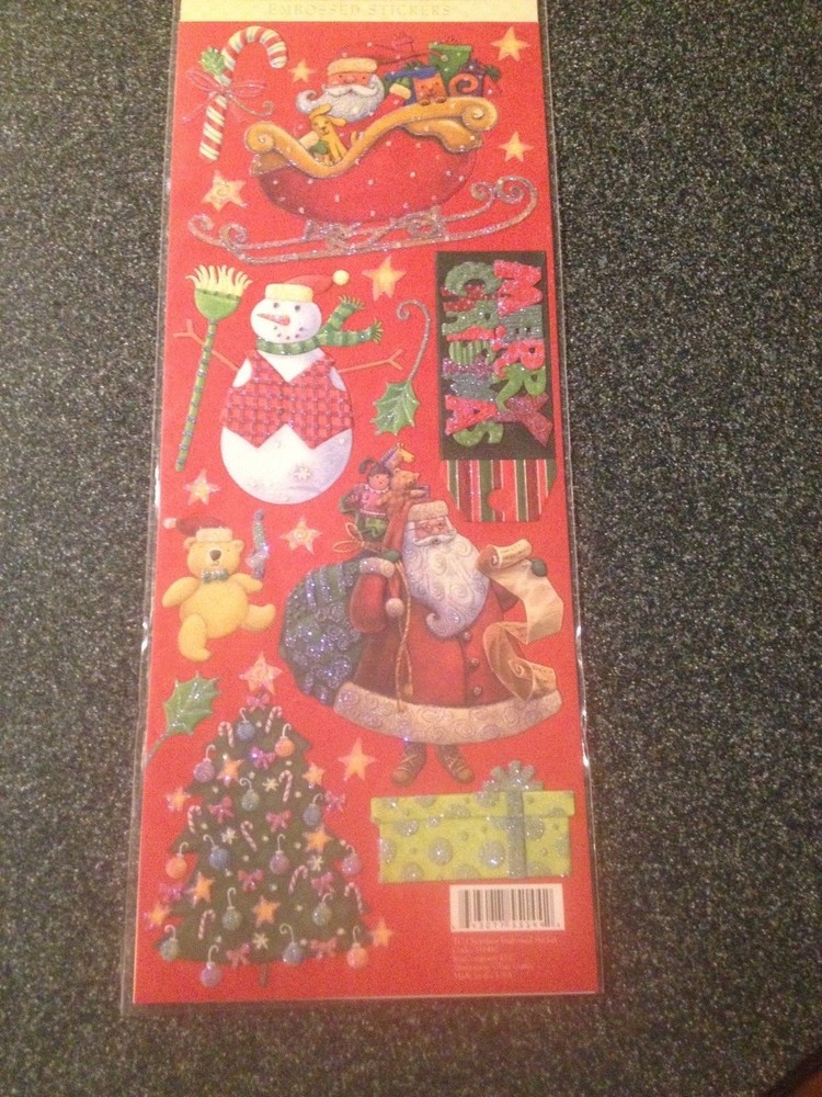 K&COMPANY TIM COFFEY CHRISTMAS EMBOSSED STICKERS NEW