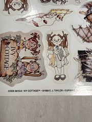Set of 2 Vtg 80s IVY COTTAGE Current Stickers Scrapbooking EJ Taylor Little Book