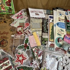 Huge Scrapbooking Lot Mostly Christmas Paper Stickers Transfers Borders Tags +++
