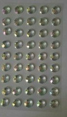 CraftbuddyUS 45pcs x 12mm Stick On AB Clear Faceted Round Rhinestone Gems, Craft