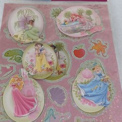 Disney Princess 3D Stickers Snow White Belle Little Mermaid Etc. Sandy Lion New