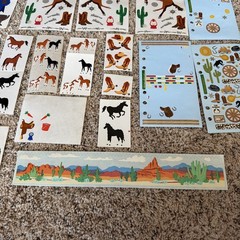 VINTAGE Mrs. Grossman’s Stickopotamus Southwest Horse Desert Cowboy Sticker lot