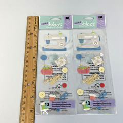 Vintage Retired Jolee’s Stickers- Sewing Theme- New Old Stock x 2