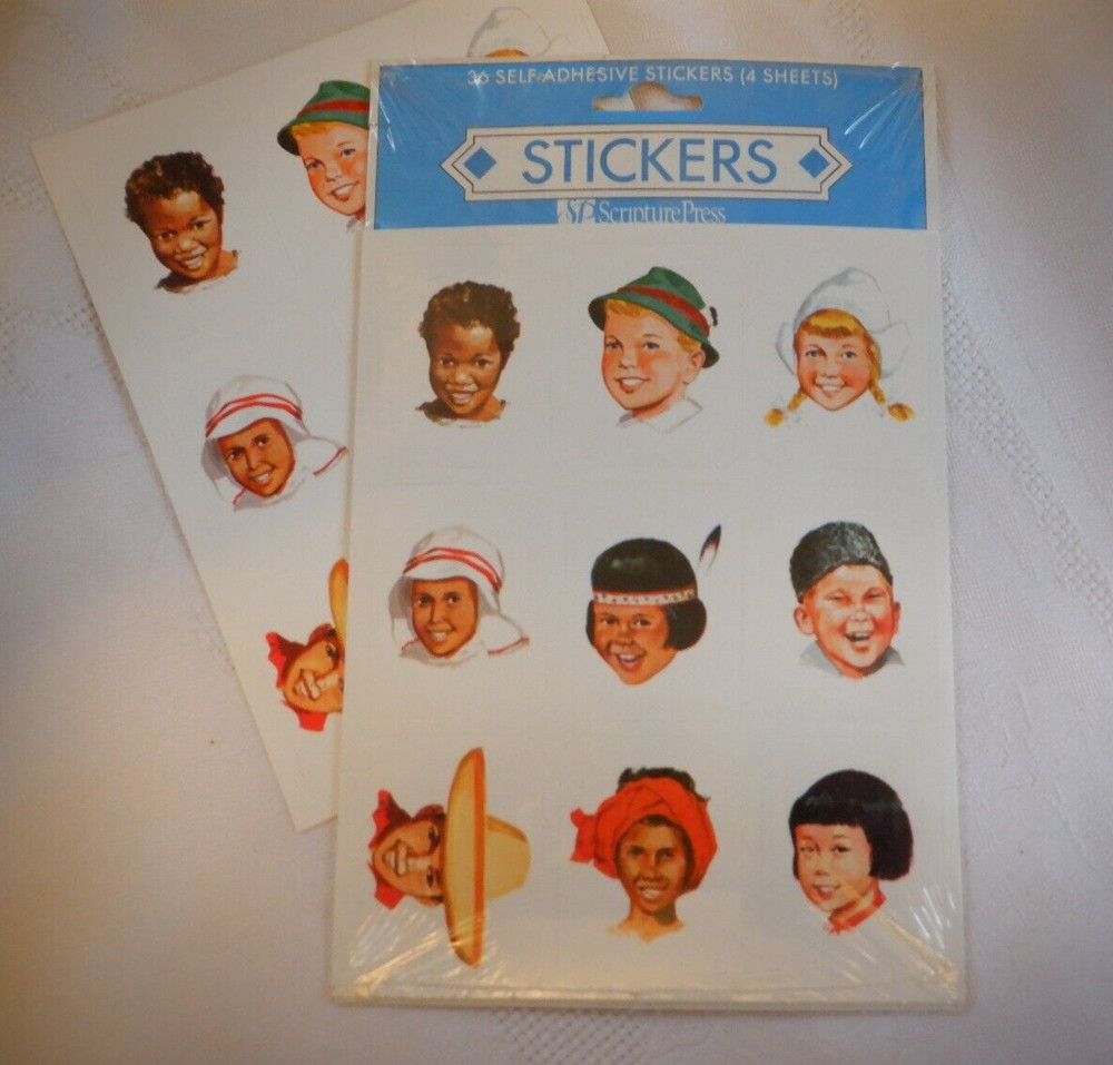 45 Stickers Self-Adhesive Children World Scripture Press New Sealed Package