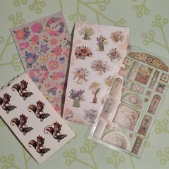 Vintage Modern Stickii Club Flowers Cottage core Junk Journal Sticker Sheet Lot