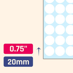 2000 Pack, 3/4″ round Colored Dot Stickers Circle Labels – White