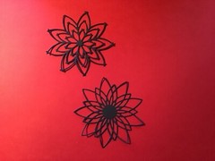 FLOWERS 2 designs die cut embellishments Choose Color 6 pcs 2-3/4″ x 2-3/4”