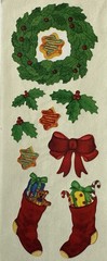 CHRISTMAS STOCKING Stickers(10pc) Creative Memories*Wreath*Holly*Cookies*Holiday