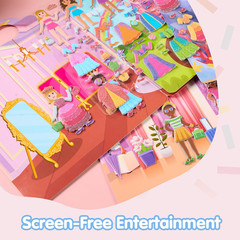 3 Sets Dress-Up Reusable Sticker Books 3D Activity Fun Travel for Kids 3-5 Years