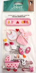 Jolee’s Boutique Baby Girl 3D Stickers Buggy Dress Shoes Pink Scrapbook Infant