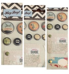 LOT 2 DISCONTINUED BRADS Basic Grey Hey Boy & Pink Paislee Enchanting~ BOTH NEW