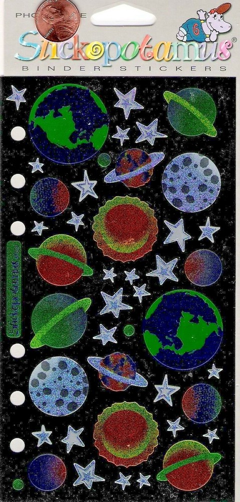 Stickopotamus Stickers – Planets, Moons and Stars – Earth, Jupiter – Free Ship