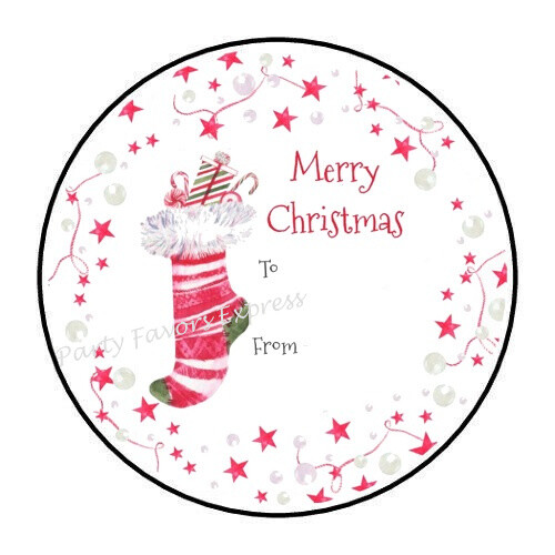 TO FROM GIFT TAG CHRISTMAS STOCKING ENVELOPE SEALS LABELS STICKERS PARTY FAVORS