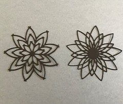 FLOWERS 2 designs die cut embellishments Choose Color 6 pcs 2-3/4″ x 2-3/4”