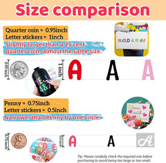 1600Pcs Letter Stickers 20 Sheets Alphabet Stickers 1 Inch Vinyl Self-Adhesive W