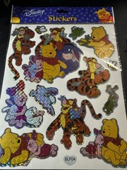 Winnie The Pooh Holographic Stickers 1 Sheet (9-3/4 x 8 inches) Brand New-Disney