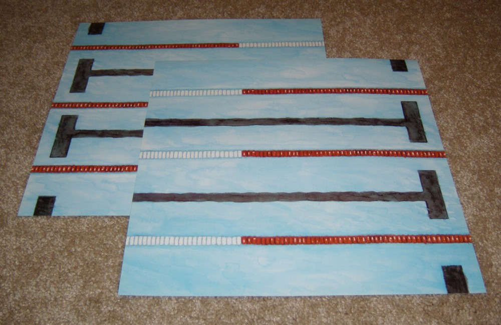 NRN Designs 11.75 x 11.75 Single Sided Papers (2) ~ Swimming Competition Lanes
